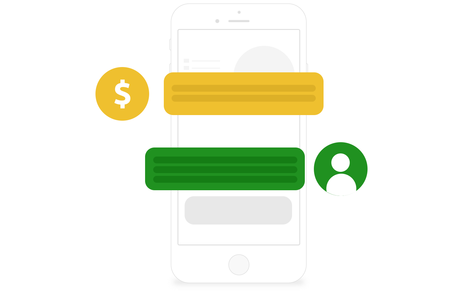 Conversa entre cliente e suporte em um celular.
